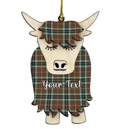 ScotsTee Shop Scottish Thompson Hunting Modern Couple Tartan Highland Cow Ornament Acrylic