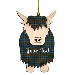 ScotsTee Shop Scottish Thompson Hunting Couple Tartan Highland Cow Ornament Acrylic