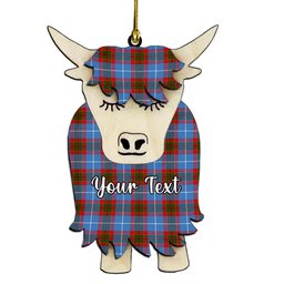 ScotsTee Shop Scottish Newton Couple Tartan Highland Cow Ornament Acrylic
