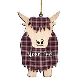 ScotsTee Shop Scottish MacFarlane Dress Couple Tartan Highland Cow Ornament Acrylic