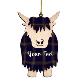 ScotsTee Shop Scottish York Regional Police Couple Tartan Highland Cow Ornament Acrylic