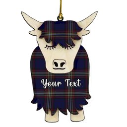 ScotsTee Shop Scottish York Regional Police Couple Tartan Highland Cow Ornament Acrylic