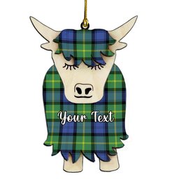 ScotsTee Shop Scottish Gordon Old Ancient Couple Tartan Highland Cow Ornament Acrylic