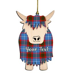ScotsTee Shop Scottish Sideserf Couple Tartan Highland Cow Ornament Acrylic