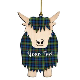 ScotsTee Shop Scottish Gow Hunting Modern Couple Tartan Highland Cow Ornament Acrylic