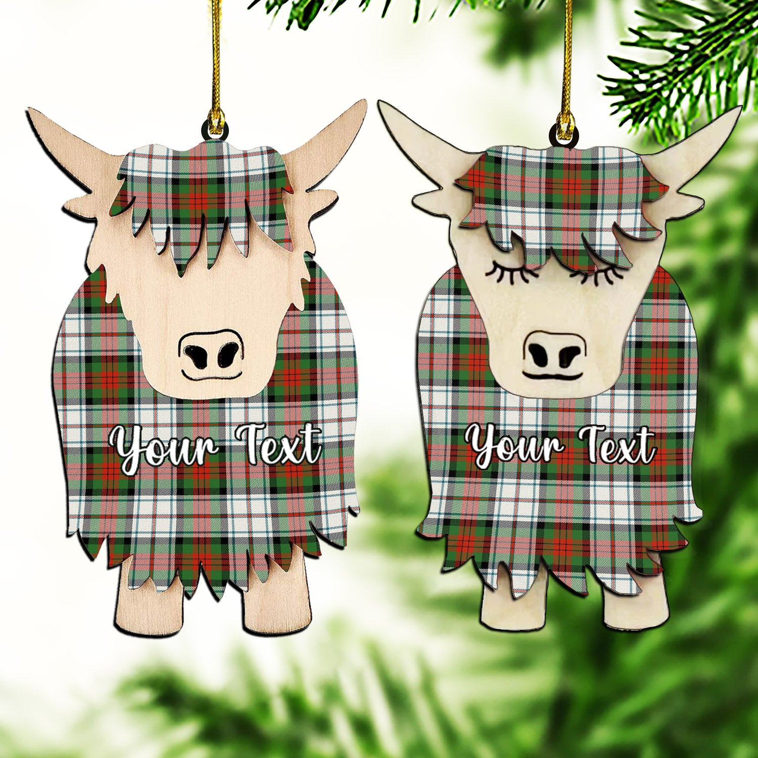 ScotsTee Shop Scottish McDuff Dress Ancient Couple Tartan Highland Cow Ornament Acrylic