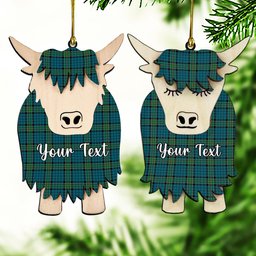 ScotsTee Shop Scottish Kirkpatrick Couple Tartan Highland Cow Ornament Acrylic