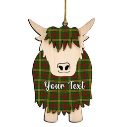 ScotsTee Shop Scottish MacMillan Society of Glasgow Couple Tartan Highland Cow Ornament Acrylic