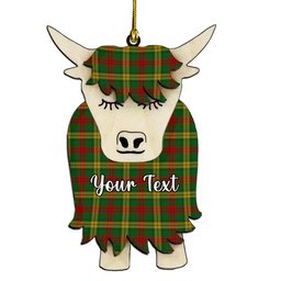 ScotsTee Shop Scottish MacMillan Society of Glasgow Couple Tartan Highland Cow Ornament Acrylic