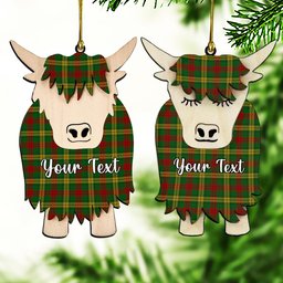 ScotsTee Shop Scottish MacMillan Society of Glasgow Couple Tartan Highland Cow Ornament Acrylic