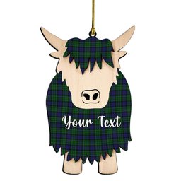 ScotsTee Shop Scottish MacCallum Modern Couple Tartan Highland Cow Ornament Acrylic