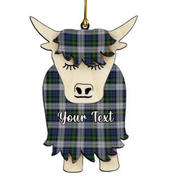 ScotsTee Shop Scottish Gordon Dress Original Couple Tartan Highland Cow Ornament Acrylic