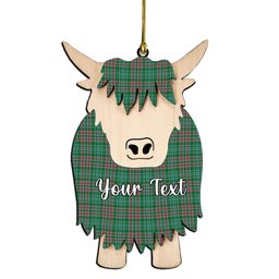 ScotsTee Shop Scottish Ralston USA Ancient Couple Tartan Highland Cow Ornament Acrylic