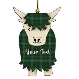 ScotsTee Shop Scottish Walsh Couple Tartan Highland Cow Ornament Acrylic