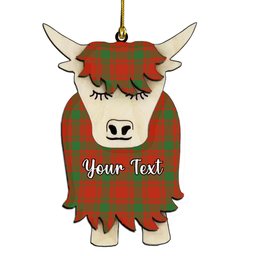 ScotsTee Shop Scottish McQuarrie Ancient Couple Tartan Highland Cow Ornament Acrylic