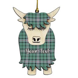 ScotsTee Shop Scottish Kelly of Sleat Hunting Ancient Couple Tartan Highland Cow Ornament Acrylic