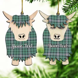 ScotsTee Shop Scottish Kelly of Sleat Hunting Ancient Couple Tartan Highland Cow Ornament Acrylic