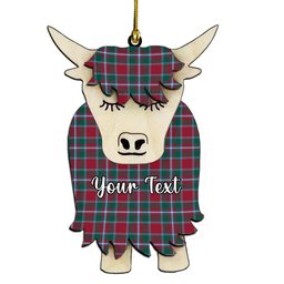 ScotsTee Shop Scottish Spens Modern Clan Couple Tartan Highland Cow Ornament Acrylic