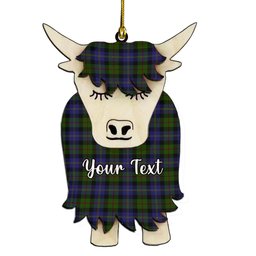 ScotsTee Shop Scottish MacCaskill Couple Tartan Highland Cow Ornament Acrylic