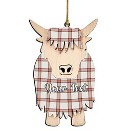 ScotsTee Shop Scottish Young Christina Ancient Couple Tartan Highland Cow Ornament Acrylic