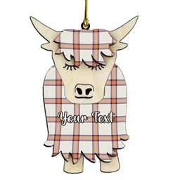 ScotsTee Shop Scottish Young Christina Ancient Couple Tartan Highland Cow Ornament Acrylic