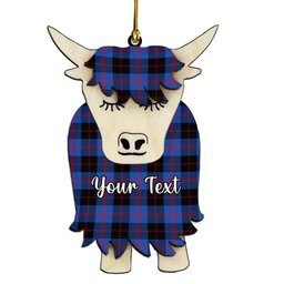 ScotsTee Shop Scottish Maule Modem Couple Tartan Highland Cow Ornament Acrylic