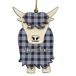 ScotsTee Shop Scottish Royal Canadian Air Force Couple Tartan Highland Cow Ornament Acrylic