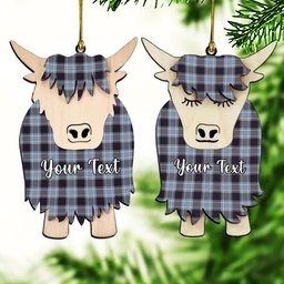 ScotsTee Shop Scottish Royal Canadian Air Force Couple Tartan Highland Cow Ornament Acrylic