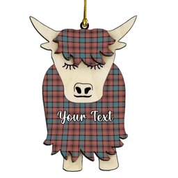 ScotsTee Shop Scottish Hannay Dress Couple Tartan Highland Cow Ornament Acrylic