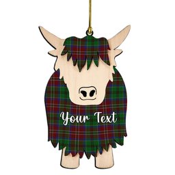 ScotsTee Shop Scottish MacCulloch Couple Tartan Highland Cow Ornament Acrylic