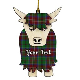 ScotsTee Shop Scottish MacCulloch Couple Tartan Highland Cow Ornament Acrylic