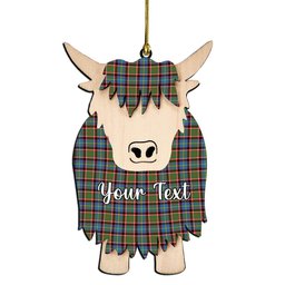 ScotsTee Shop Scottish Norvel Couple Tartan Highland Cow Ornament Acrylic