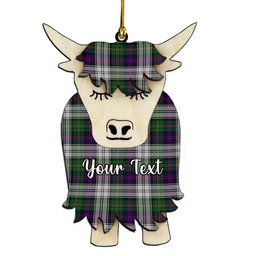 ScotsTee Shop Scottish McCallum Dress Couple Tartan Highland Cow Ornament Acrylic