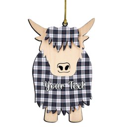 ScotsTee Shop Scottish MacRae Dress Modern Couple Tartan Highland Cow Ornament Acrylic