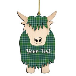 ScotsTee Shop Scottish MacDonald Lord of the Isles Hunting Ancient Couple Tartan Highland Cow Ornament Acrylic