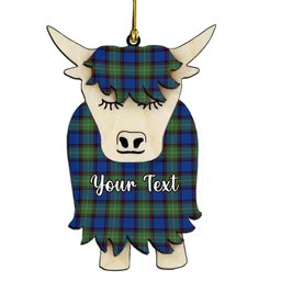 ScotsTee Shop Scottish Sinclair-Brown Modern Couple Tartan Highland Cow Ornament Acrylic