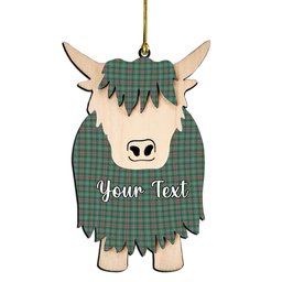 ScotsTee Shop Scottish Spence Fragment Ancient Clan Couple Tartan Highland Cow Ornament Acrylic