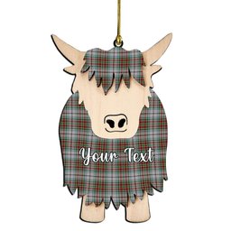 ScotsTee Shop Scottish MacBean Dress Couple Tartan Highland Cow Ornament Acrylic