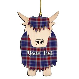 ScotsTee Shop Scottish Yudo Couple Tartan Highland Cow Ornament Acrylic