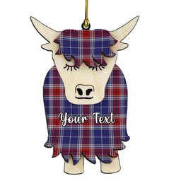 ScotsTee Shop Scottish Yudo Couple Tartan Highland Cow Ornament Acrylic