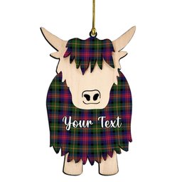 ScotsTee Shop Scottish Logan Modern Couple Tartan Highland Cow Ornament Acrylic