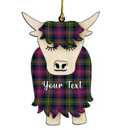 ScotsTee Shop Scottish Logan Modern Couple Tartan Highland Cow Ornament Acrylic