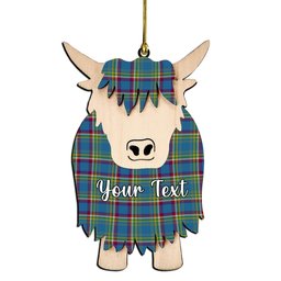 ScotsTee Shop Scottish Yukon Couple Tartan Highland Cow Ornament Acrylic