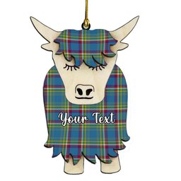 ScotsTee Shop Scottish Yukon Couple Tartan Highland Cow Ornament Acrylic
