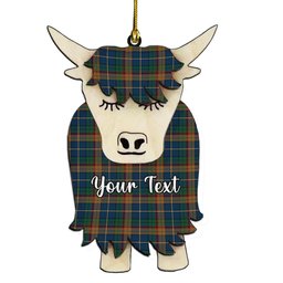 ScotsTee Shop Scottish Yeomans (2016) Couple Tartan Highland Cow Ornament Acrylic