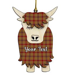 ScotsTee Shop Scottish Kinross 2 Couple Tartan Highland Cow Ornament Acrylic
