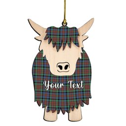 ScotsTee Shop Scottish MacDuff Hunting Ancient SC Couple Tartan Highland Cow Ornament Acrylic