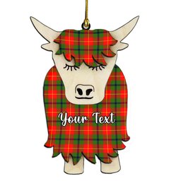 ScotsTee Shop Scottish Turnbull SC Couple Tartan Highland Cow Ornament Acrylic