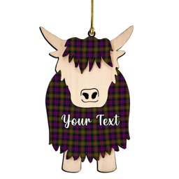 ScotsTee Shop Scottish McDonell Of Glengarry Modern Couple Tartan Highland Cow Ornament Acrylic