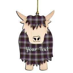 ScotsTee Shop Scottish MacDonald Dress 2 Couple Tartan Highland Cow Ornament Acrylic